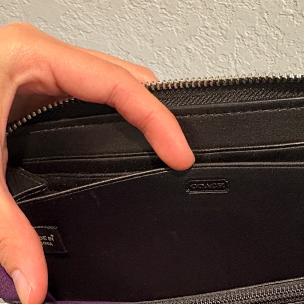 Coach Black Leather Zip Wallet - Picture 9 of 13